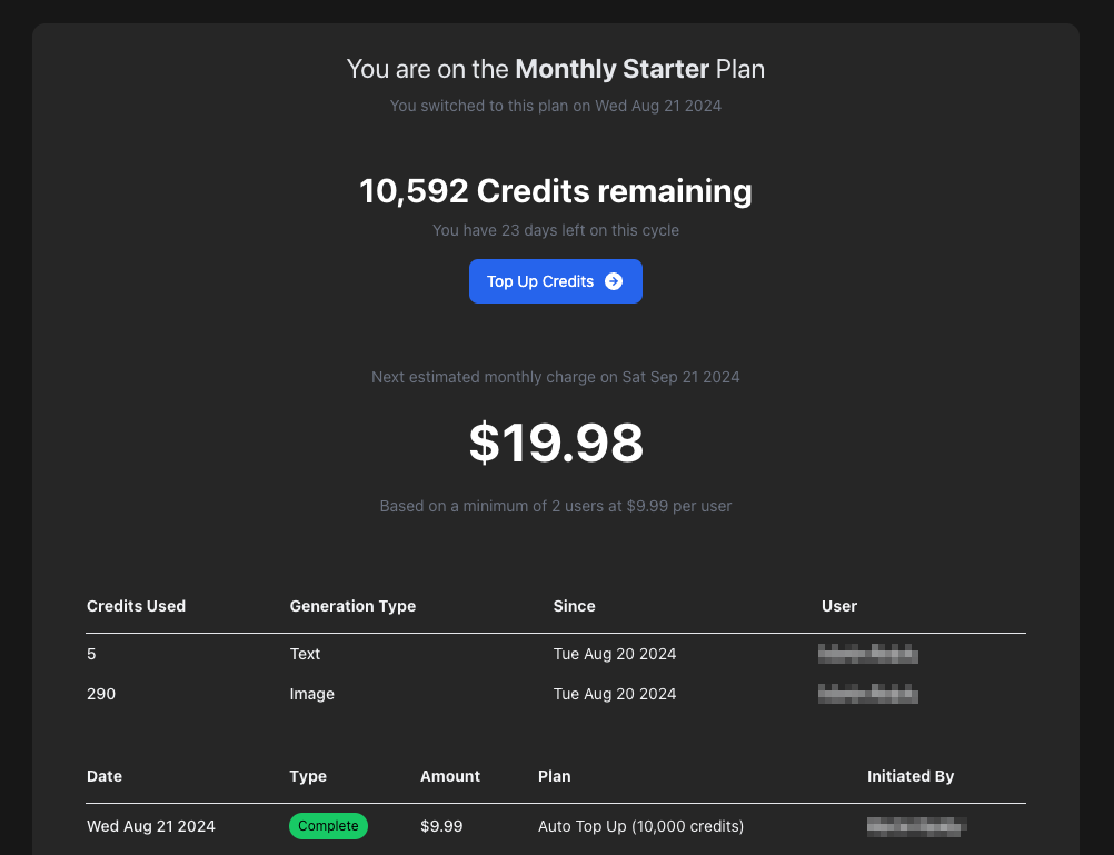 Billing Page