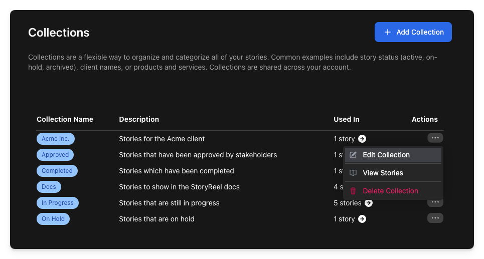 Collections Page